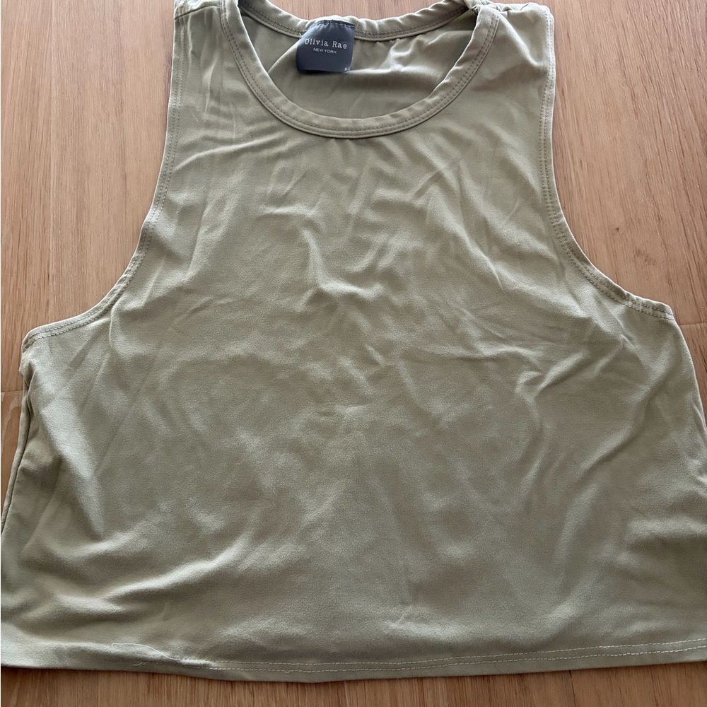 Olivia Rae Sage Green Muscle Tee